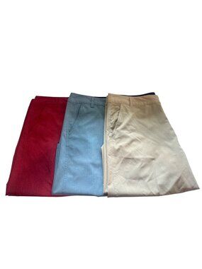 Wailoa Mens Board Shorts Sz 38 LOT OF 3 Red/Blue/Beige Lightwt Classic Preppy